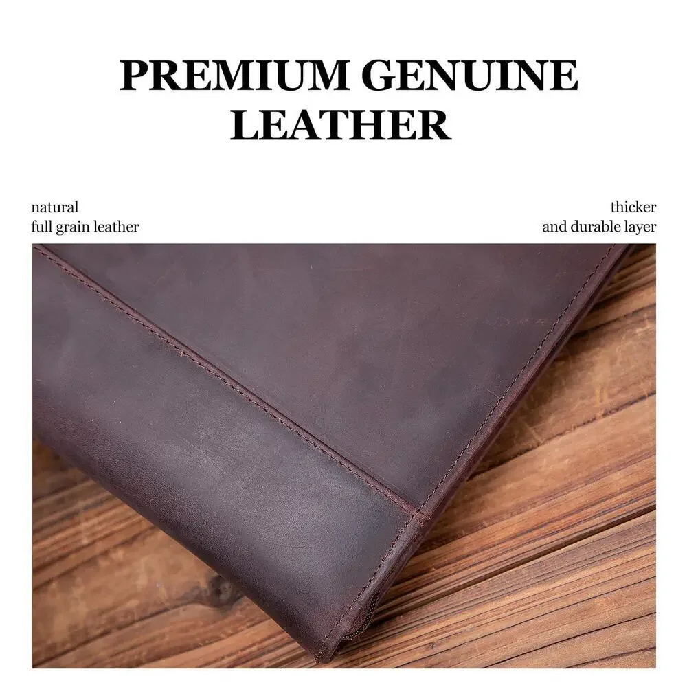 Genuine Full Grain Leather Checkbook Portfolio